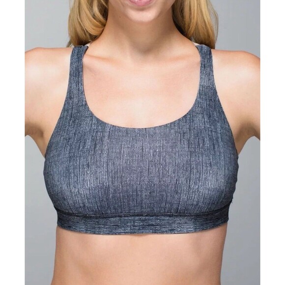 Lululemon Energy Bra Burlap Texture Black Dune Cayman Stripe Black Mojave Tan 6 - Picture 1 of 5